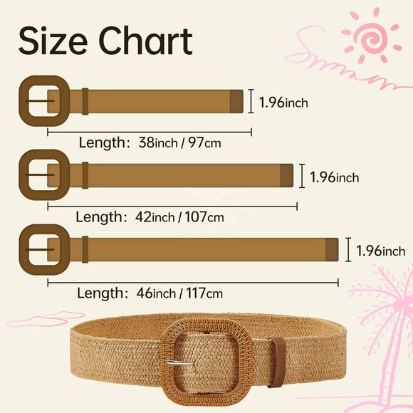 Waist Belts for Women Elastic Boho Ladies Braided Dress Belt main image 4